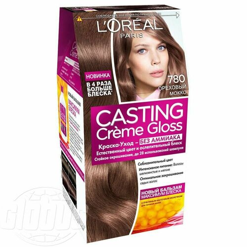 Стойкая краска-уход для волос L\'Oreal Paris Casting Creme Gloss 780 Ореховый Мокко, 180 мл