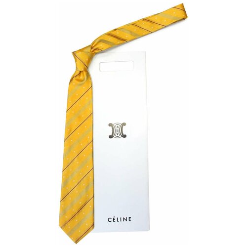 Желтый галстук с жаккардом разного стиля по всему галстуку Celine 825585