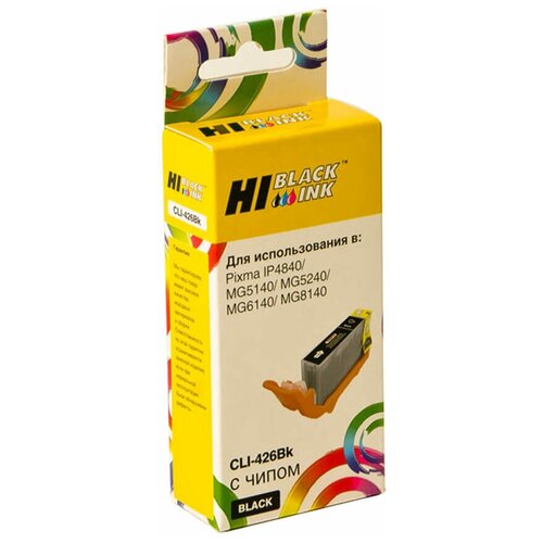 Картридж Hi-Black (HB-CLI-426Bk) для Canon PIXMA MG5140/5240/6140/8140, Bk картридж hi black hb cli 521y 505 стр желтый