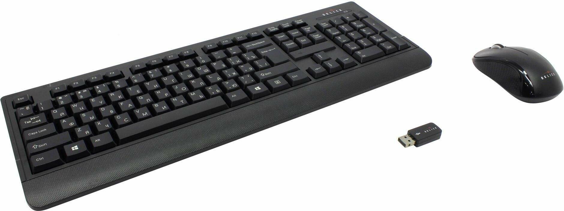 Комплект клавиатура и мышь Оклик Oklick 240M беспроводная slim Multimedia (1091253)