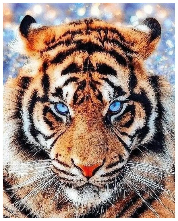 Алмазная вышивка "Взгляд тигра", 40х50 см, Цветной - фотография № 1