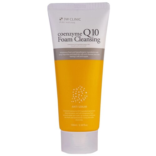 3W Clinic пенка для умывания Коэнзим Q10 Lovely Cleansing Foam Coenzyme Q10, 100 мл, 100 г