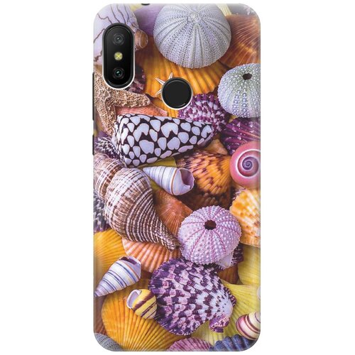 фото Re:pa накладка transparent для xiaomi mi a2 lite / redmi 6 pro с принтом "разноцветные ракушки"