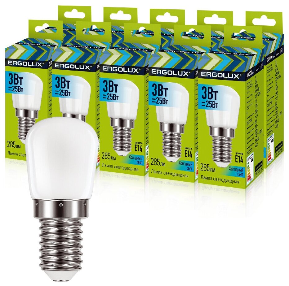 ERGOLUX LED-T26-3W-E14-4К (Эл.лампа светодиодная Т26 3Вт Е14 4500К 220-240В) 1 шт