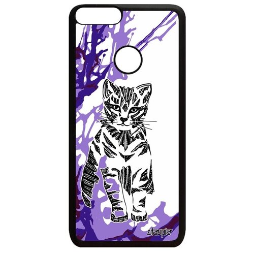 фото Защитный чехол на мобильный // huawei p smart 2018 // "кот" тигристый cat, utaupia, фиолетовый