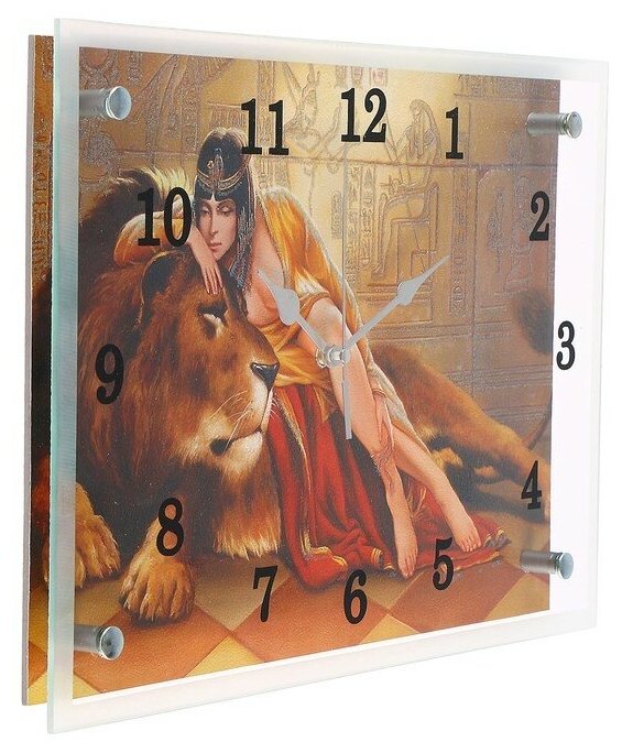 Часы настенные, серия: Животный мир, "Царица со львом", 25х35 см 1019073