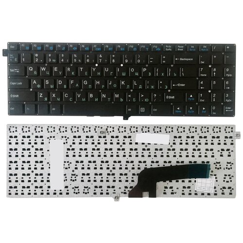 Клавиатура для ноутбука DNS Clevo W550EU W550EU1 W5500 черная без рамки плоский Enter 1832₽