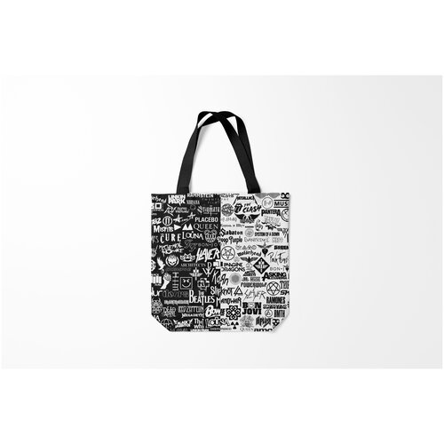 фото Сумка-шоппер / 40х40 см / рок / разный логотипы групп burnettie