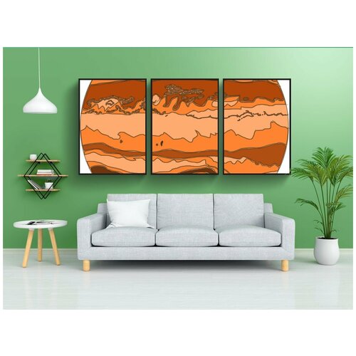 фото Набор модулных постеров для интерьера "юпитер, астрономия, пространство" 60x90 см. в тубусе, без рамки lotsprints