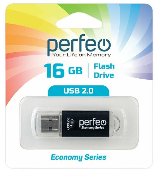 USB флешка Perfeo 16GB E01 Black ES