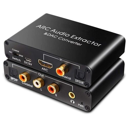 Конвертер ЦАП PALMEXX HDMI ARC Audio Extractor &DAC Converter (HDMI, Coaxial, SPDIF to AUX, L/R, Coaxial, SPDIF) цифро аналоговый преобразователь palmexx digital to analog audio converter cut toslink coaxial to rca тюльпаны