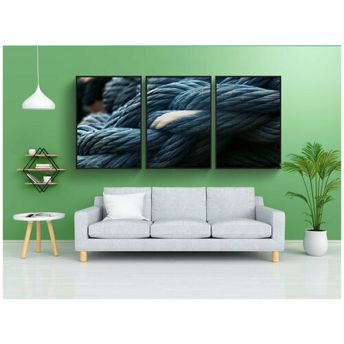 фото Набор модулных постеров для интерьера "веревка, морской узел, веревка для лодки" 60x90 см. в тубусе, без рамки lotsprints