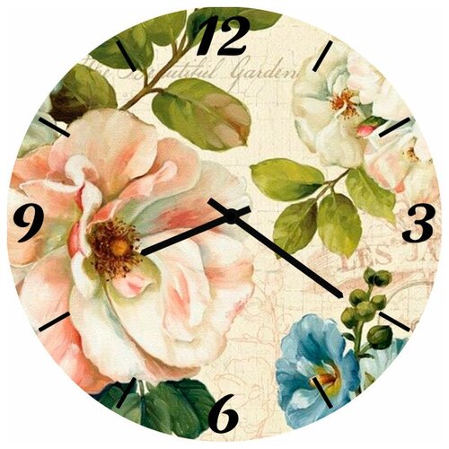 фото Svs настенные часы svs 3502855 цветы