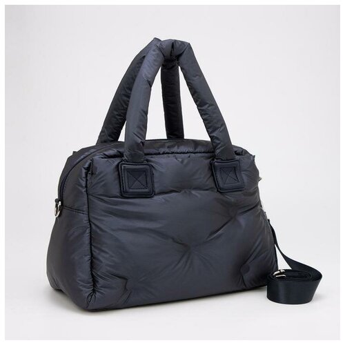 Сумка дорожная, отдел на молнии, 2 наружных кармана, длинный ремень, цвет синий