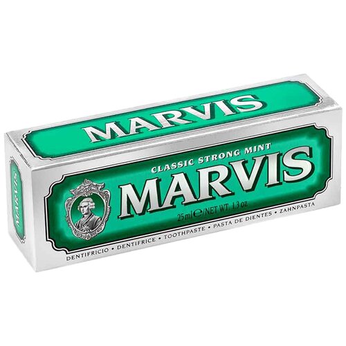 Зубная паста Marvis Classic Strong Mint, 25 мл, 75 г, белый-зеленый marvis classic strong mint xylitol large