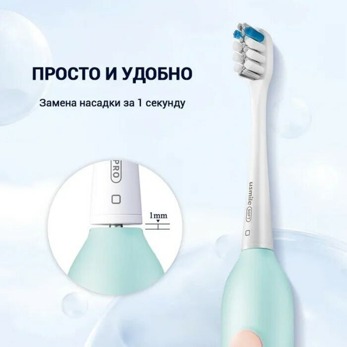 Насадка Usmile PRO03, мягкая, для электрической зубной щетки Usmile, 1 шт, серая - фотография № 3