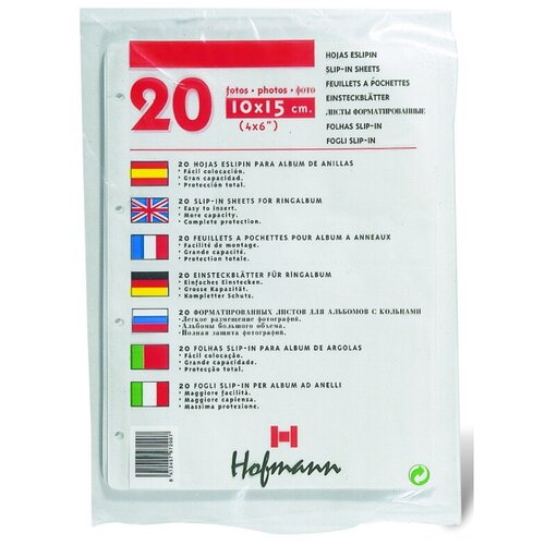 Блок 20 листов Hofmann 4 фото 10х15 см, белые