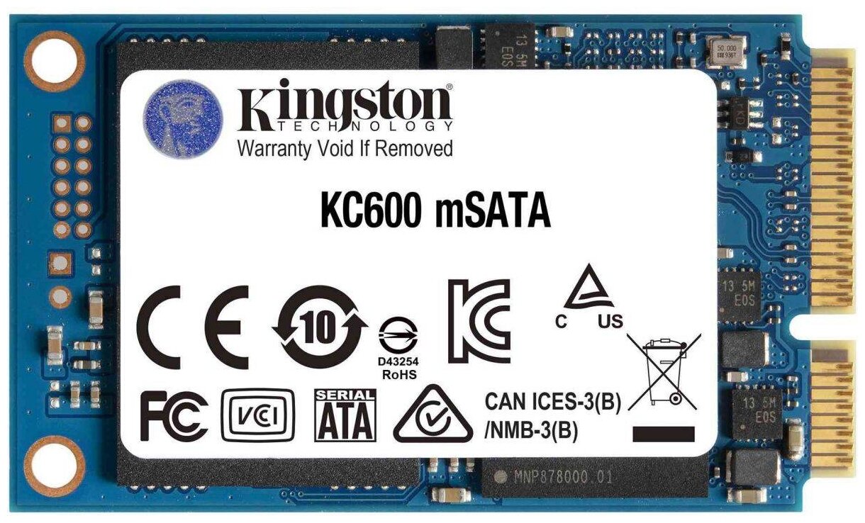 Твердотельный накопитель Kingston KC600 256 ГБ mSATA SKC600MS/256G