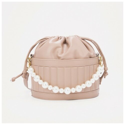 фото Сумка кросс-боди, отдел на шнурке, цвет бежевый нет бренда