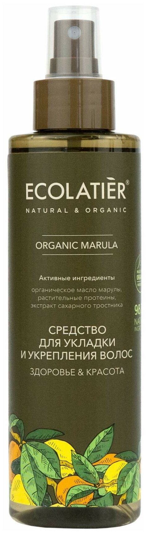 Ecolatier Organic Farm GREEN "MARULA Oil" Средство д/укл. и укрепл. волос здоровье и красота 200 мл