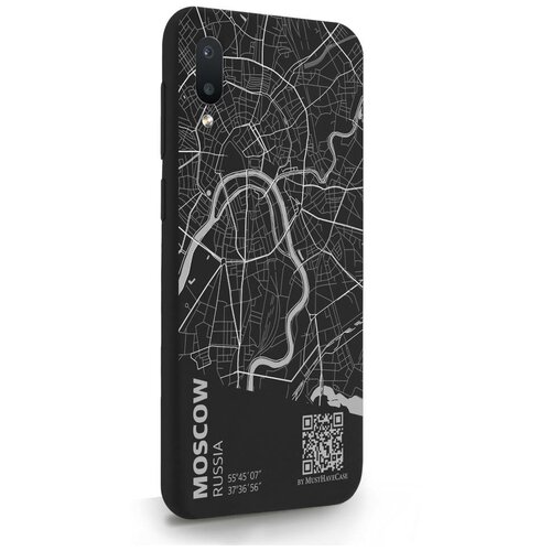 Черный силиконовый чехол MustHaveCase для Samsung Galaxy A02 Карта Москвы для Самсунг Галакси А02