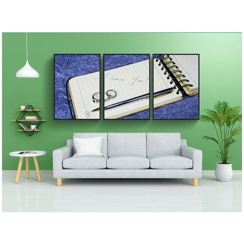 фото Набор модулных постеров для интерьера "романтическая записка, я тебя люблю, романтика" 60x90 см. в тубусе, без рамки lotsprints