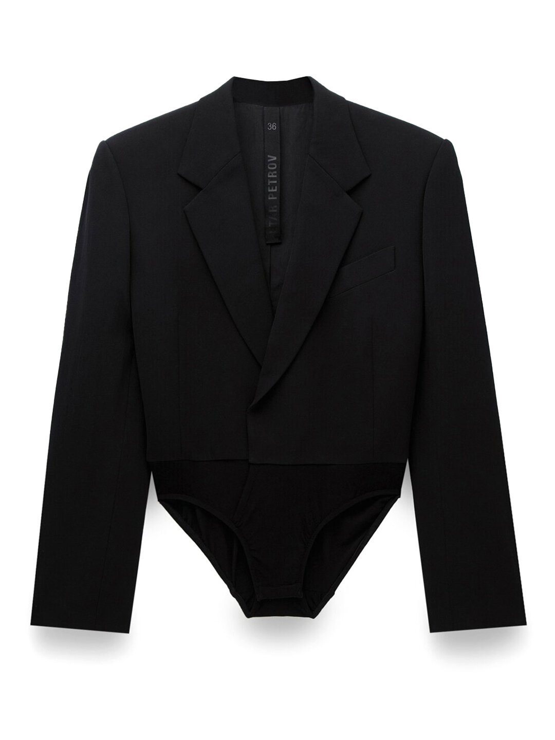 Боди Petar Petrov tailored body black для женщин цвет черный размер 44