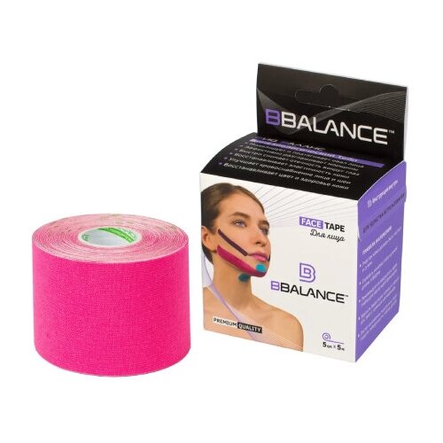 фото Bbalance, кинезио тейп face tape 5см*5м розовый bbalance retail