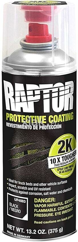 Защитное покрытие U-POL RLB/AL Raptor Black Protective Coating 2K черное аэрозоль 400 мл.