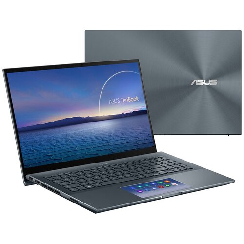 фото Ноутбук asus zenbook pro ux535li-e2259t intel i5-10300h, 8g, 512g ssd, 15,6" uhd touch, geforce gtx™ 1650ti 4g, screenpad, win10 серый, 90nb0rw1-m06530