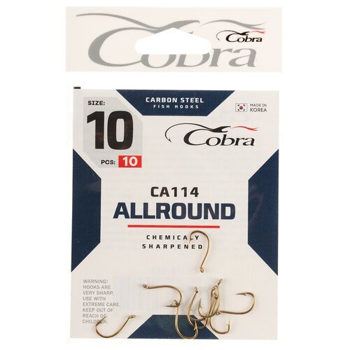 Крючки Cobra ALLROUND серия CA114 №10, 10 шт.