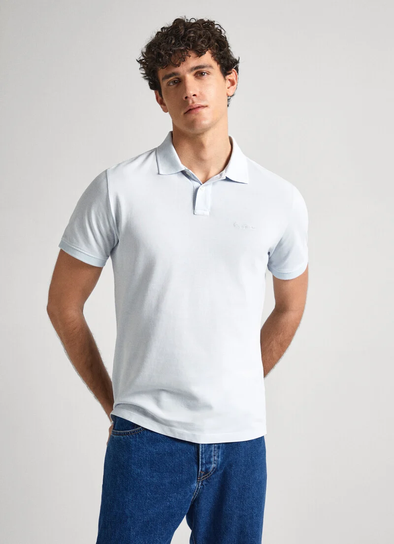 Поло с коротким рукавом для мужчин Pepe Jeans London цвет: голубой размер: XXL