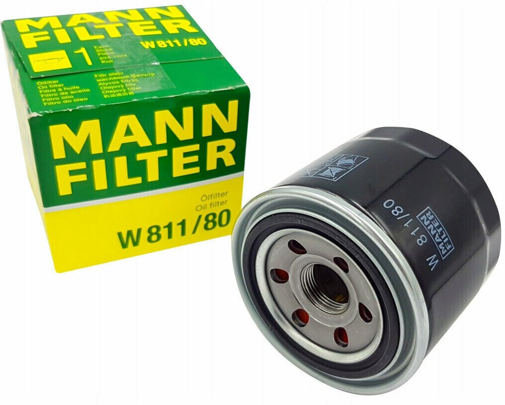 Фильтр масляный MANN-FILTER W811/80 Hyundai/Kia