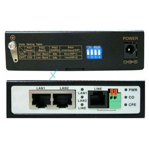 Удлинитель Ethernet OSNOVO (TR-IP2) черный