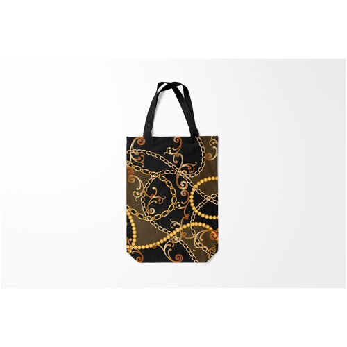 фото Сумка-шоппер / 31х42 см / популярные иллюстрации / текстуры золотая цепь и бусы burnettie