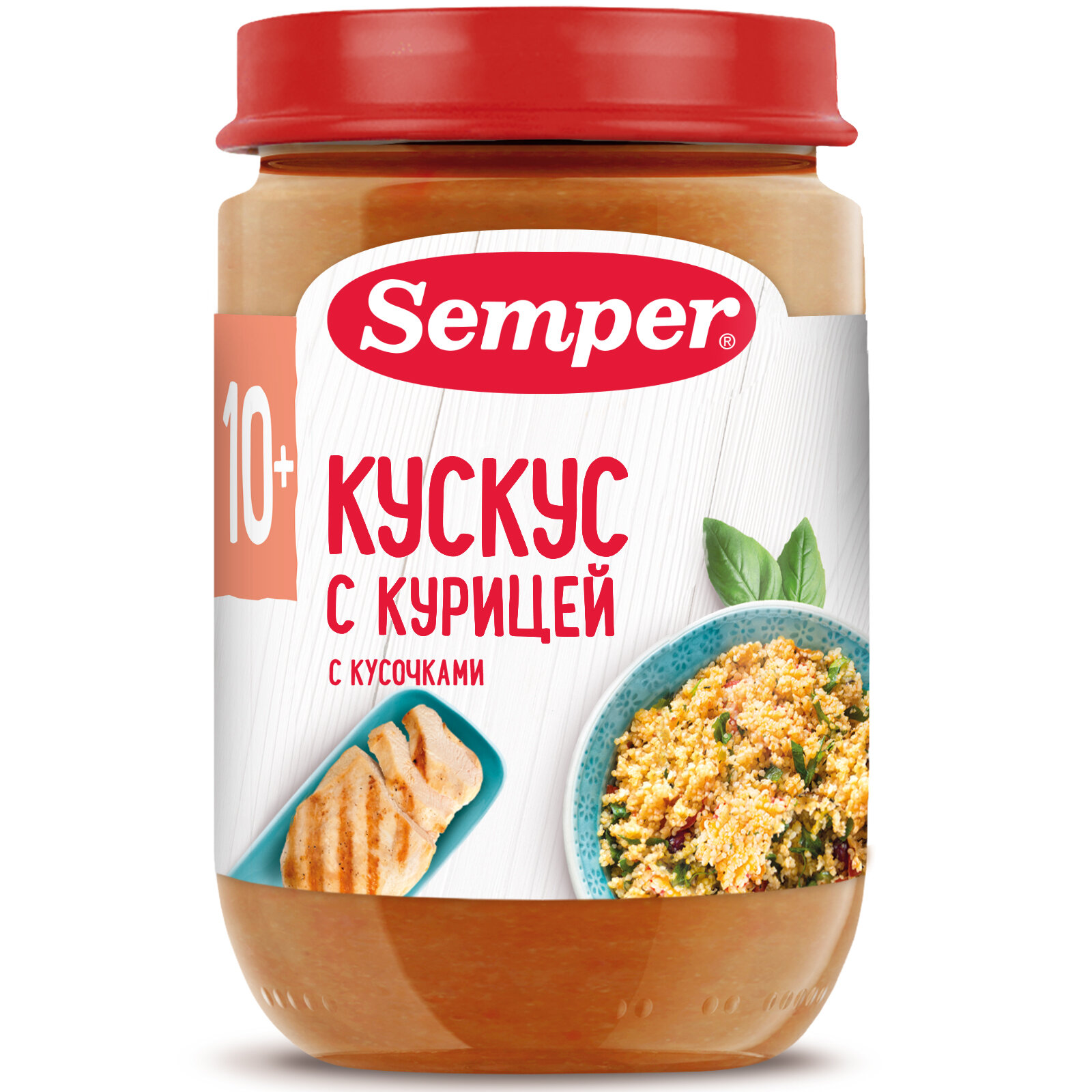 Semper - пюре кус-кус с курицей, 10 мес, 190 гр