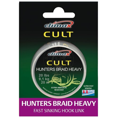Повод. мат. без оболочки Climax Cult Heavy Hunters Braid 20м 20lb/ (Weed)