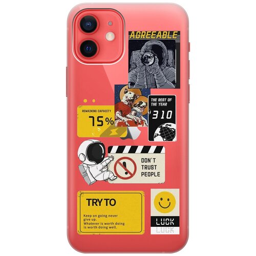 Силиконовый чехол на Apple iPhone 12 / 12 Pro / Эпл Айфон 12 / 12 Про с рисунком Space Stickers силиконовый чехол на apple iphone 12 12 pro эпл айфон 12 12 про с рисунком space w soft touch черный