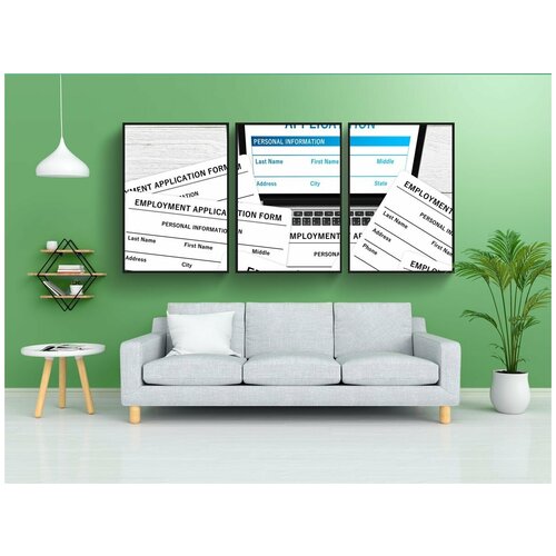 фото Набор модулных постеров для интерьера "приложение, применение, работай" 60x90 см. в тубусе, без рамки lotsprints