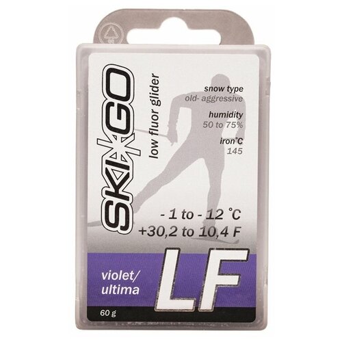 Парафин SkiGo LF Violet, -1/-12, 60 г парафин skigo hf orange 1 5 45 г