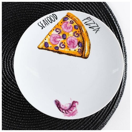 фото Тарелка добрушский фарфоровый завод «пицца», d=20 см, мелкая, рисунок микс mikimarket