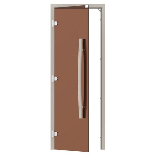 Дверь для бани Sawo 741-3SGA-L-1 (7х19, бронза, левая, без порога, с вертикальной ручкой, осина)