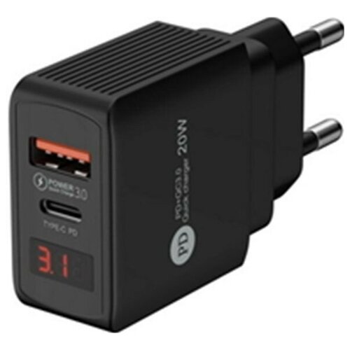 разъем usb 5в 2 4а и usb pd type c 18 вт Cетевое ЗУ WIIIX UNNK-4-2-02-QCPD, 2 USB, черный