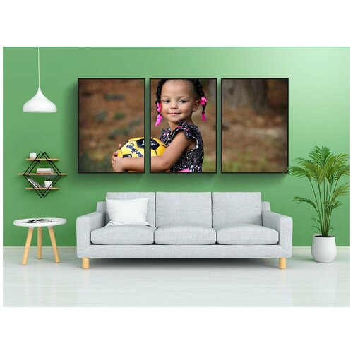 фото Набор модулных постеров для интерьера "ребенок, девочка, молодой" 60x90 см. в тубусе, без рамки lotsprints