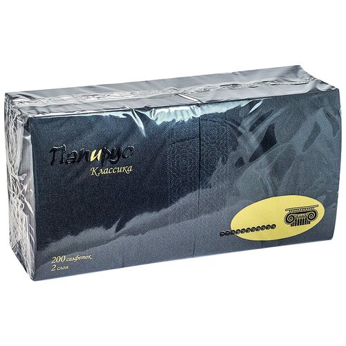 Салфетка бумажная черная • 24х24 см 2-сл 200 шт/уп папирус • 1 уп