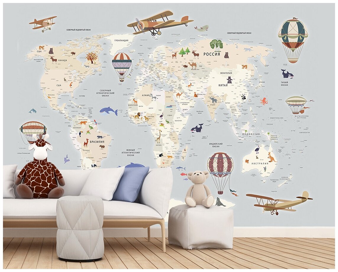 Леруа фотообои карта мира