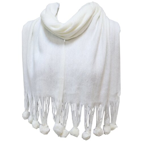 Шарф Crystel Eden,190х30 см, белый шарф crystel eden с бахромой 190х30 см черный белый