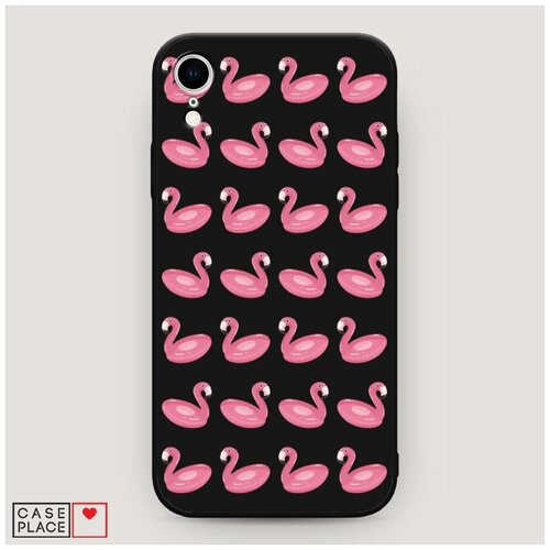 фото Чехол силиконовый матовый iphone xr (10r) надувные фламинго case place