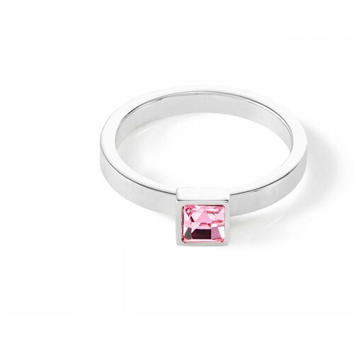Кольцо Coeur de Lion, кристалл, размер 18, розовый, серебряный кольцо coeur de lion 0226 40 1500 56