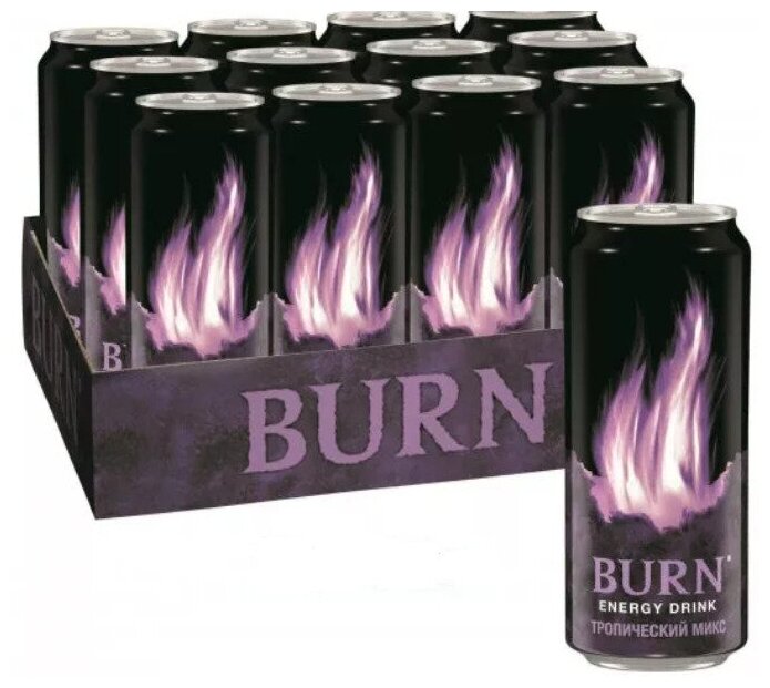 Энергетический напиток Burn Берн Тропик, 0,449 л х 12 шт